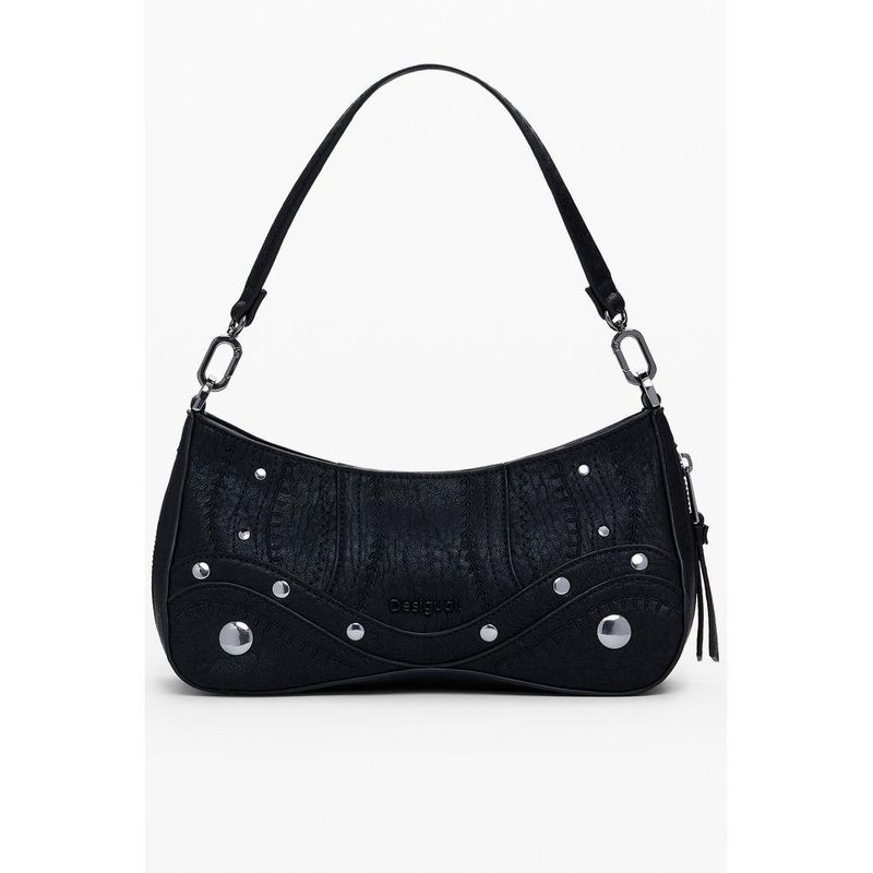 Desigual Studded Hobo Bag Women Black Handbags